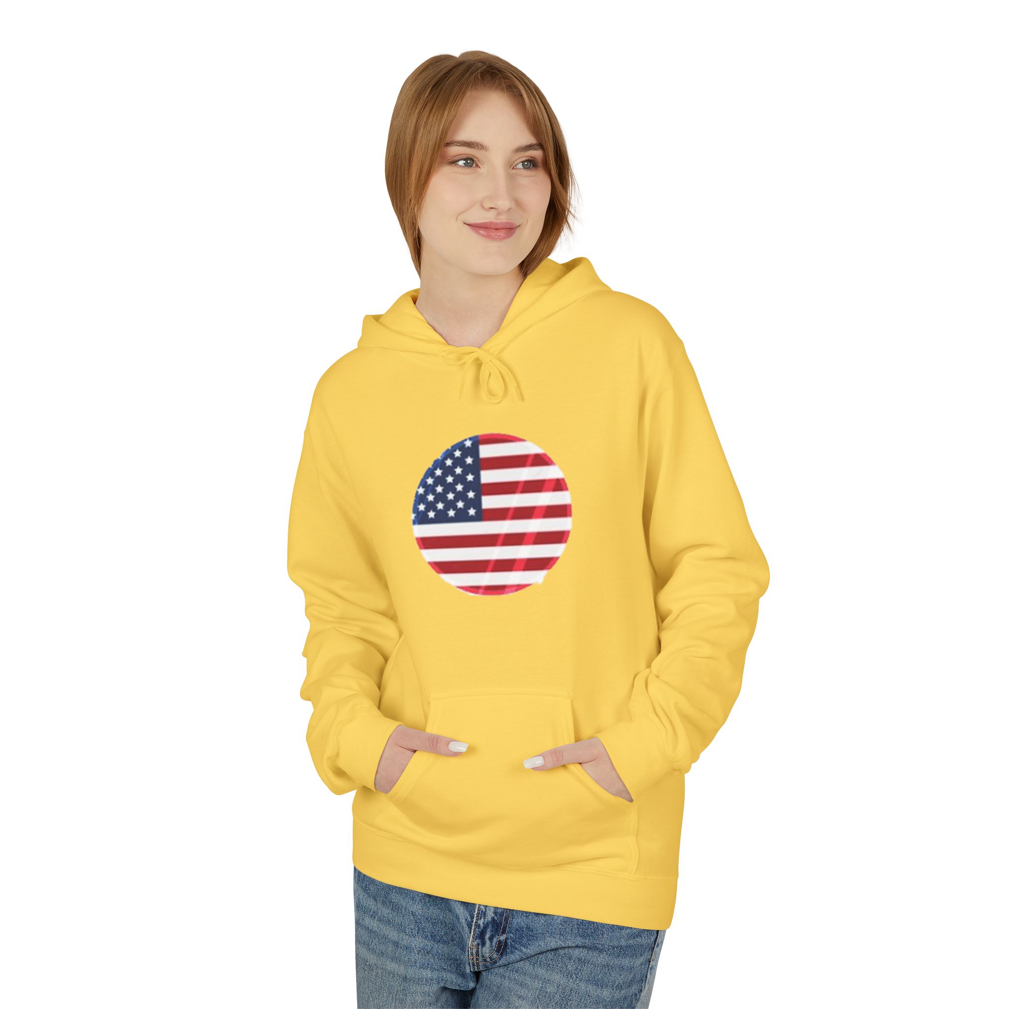 American Flag Circle Hoodie — USA Patriotic Pullover for 4th of July – Image 23