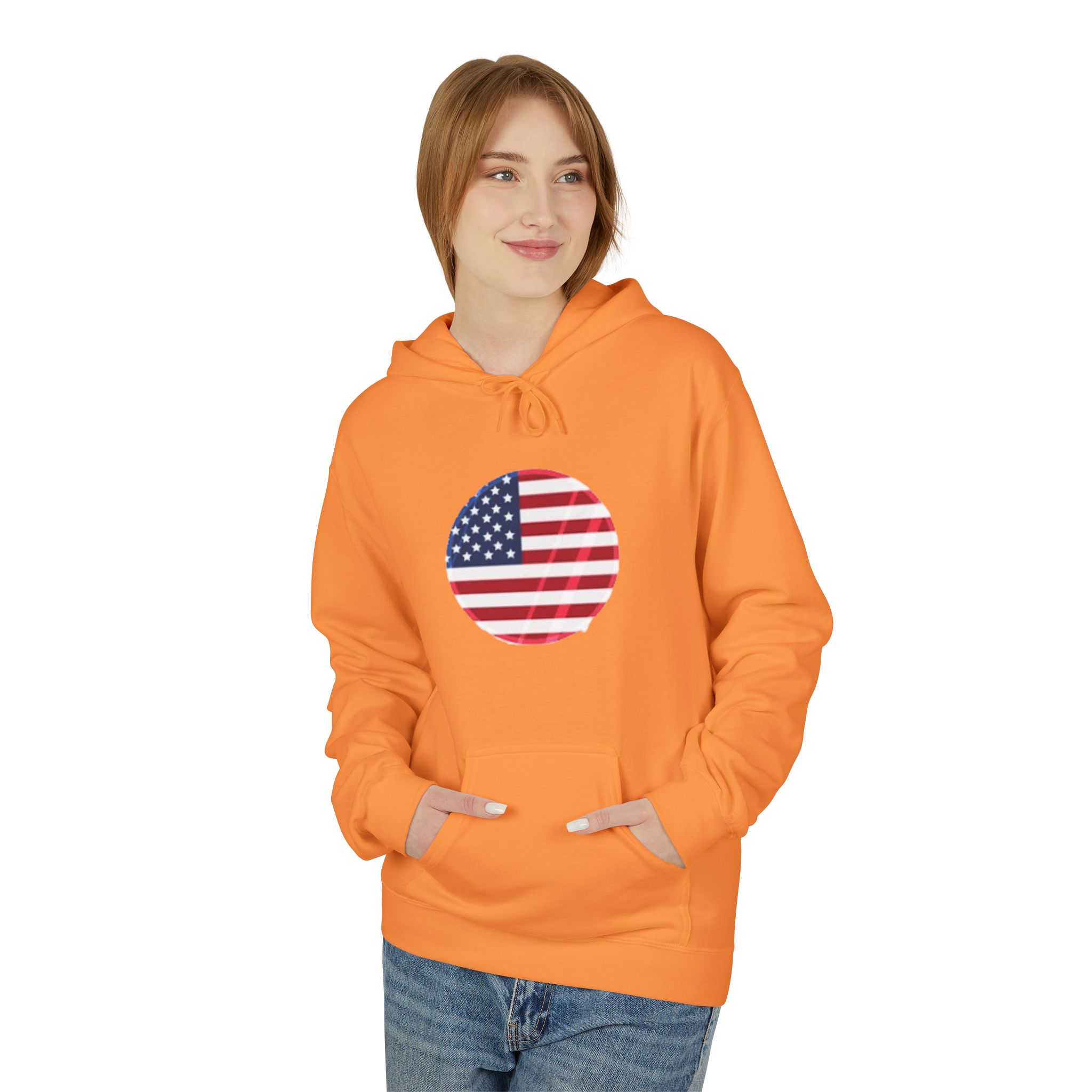 American Flag Circle Hoodie — USA Patriotic Pullover for 4th of July – Image 15