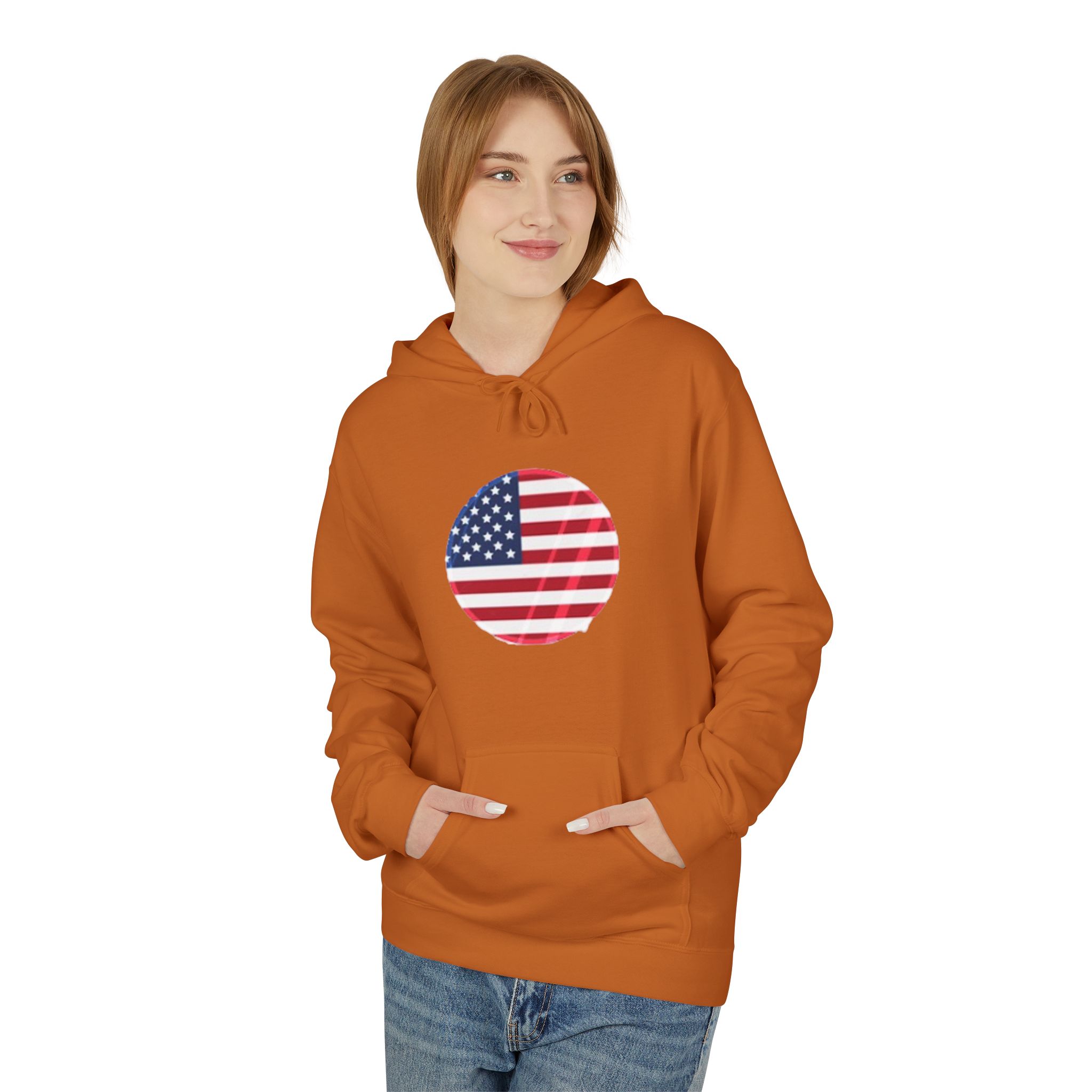 American Flag Circle Hoodie — USA Patriotic Pullover for 4th of July – Image 19