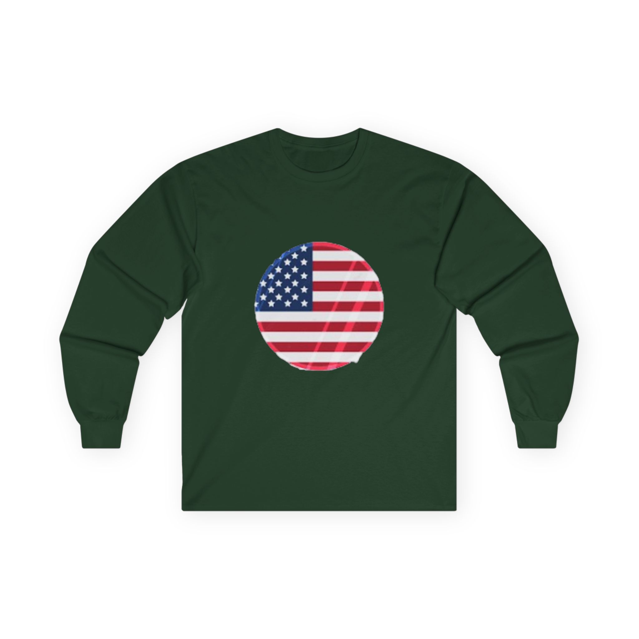 American Flag Circle Long Sleeve Tee — Patriotic USA Shirt for 4th of July – Image 13