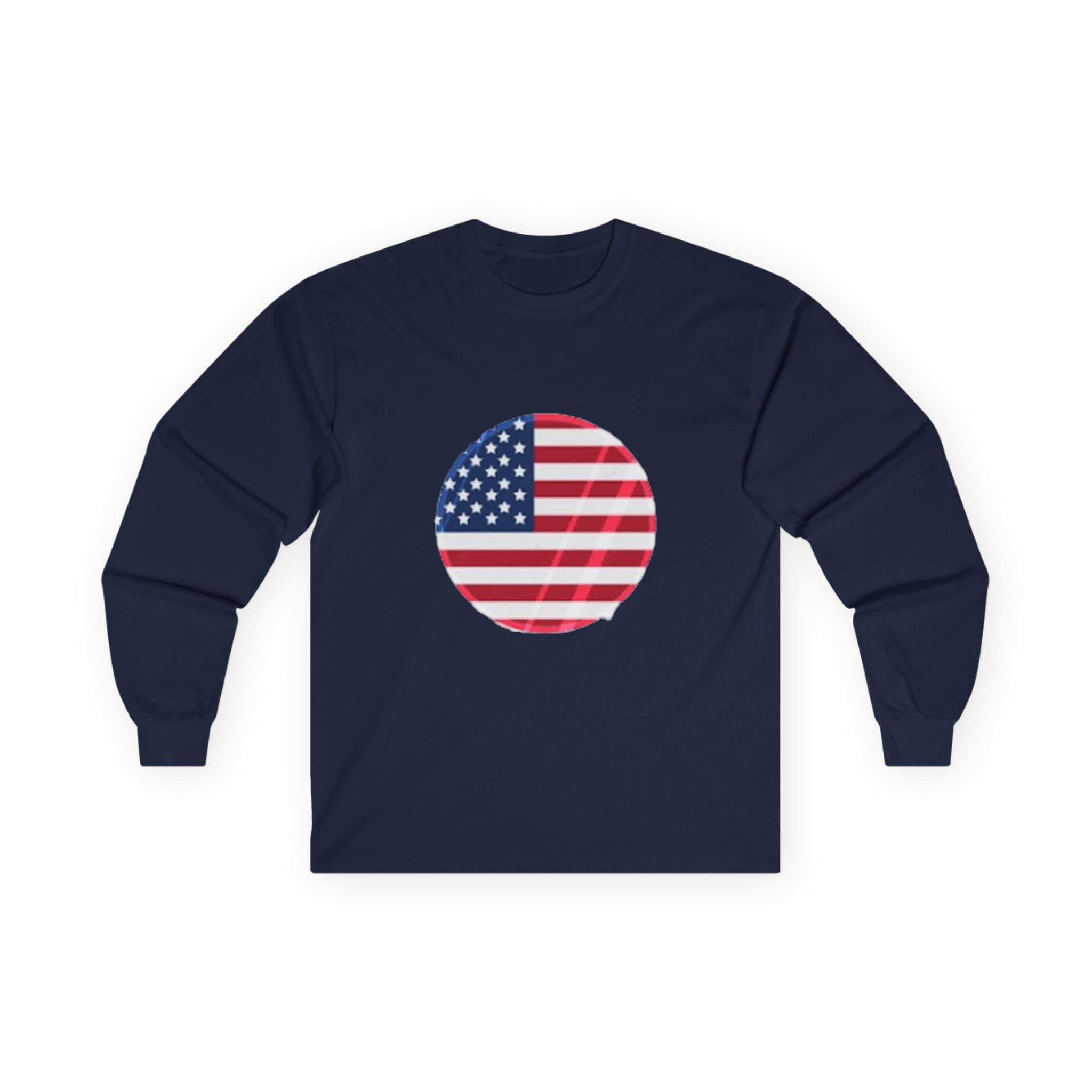 American Flag Circle Long Sleeve Tee — Patriotic USA Shirt for 4th of July – Image 25