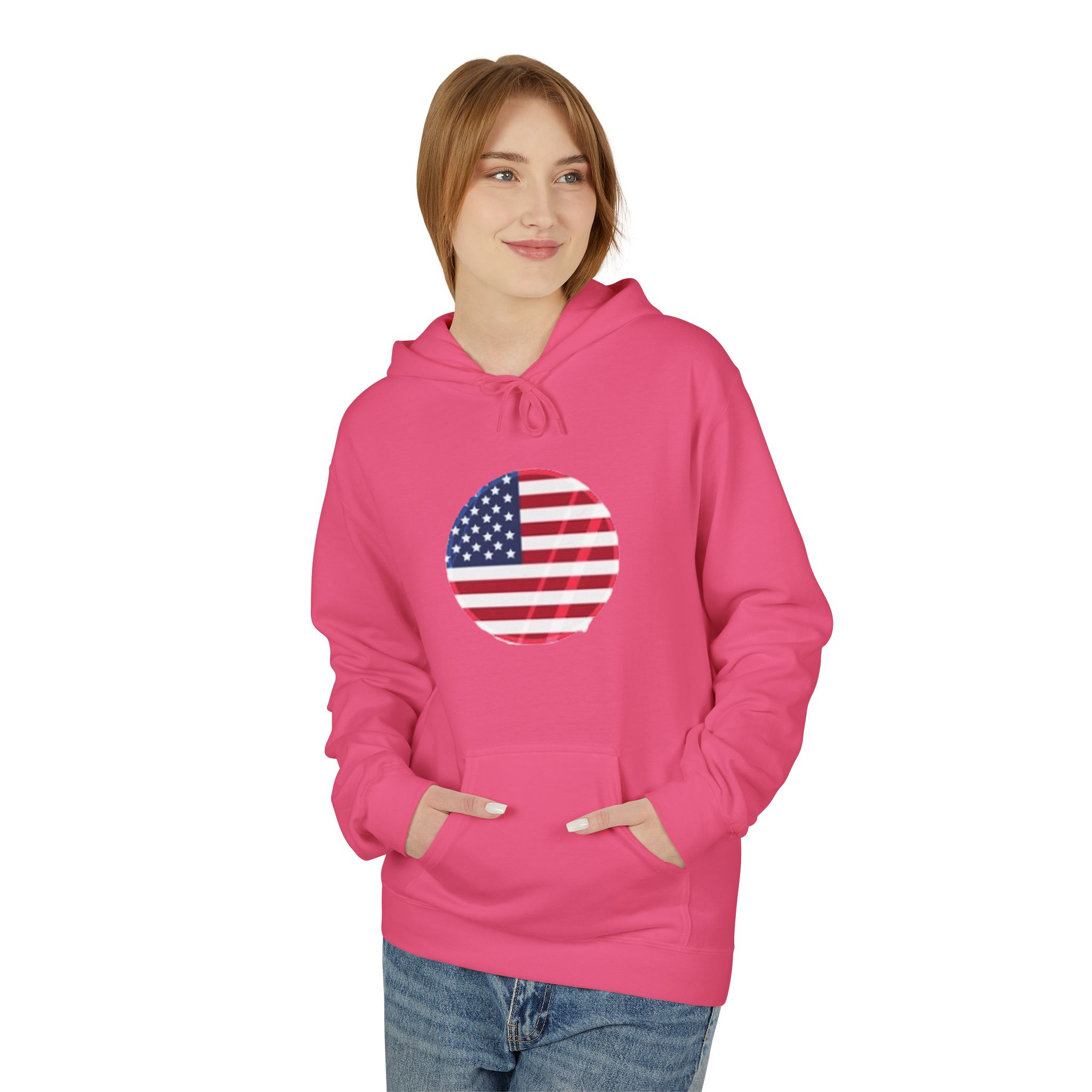 American Flag Circle Hoodie — USA Patriotic Pullover for 4th of July – Image 47