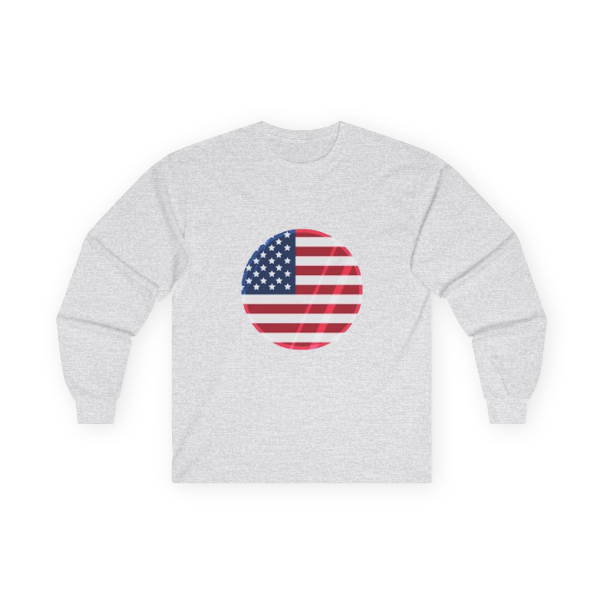 American Flag Circle Long Sleeve Tee — Patriotic USA Shirt for 4th of July – Image 4