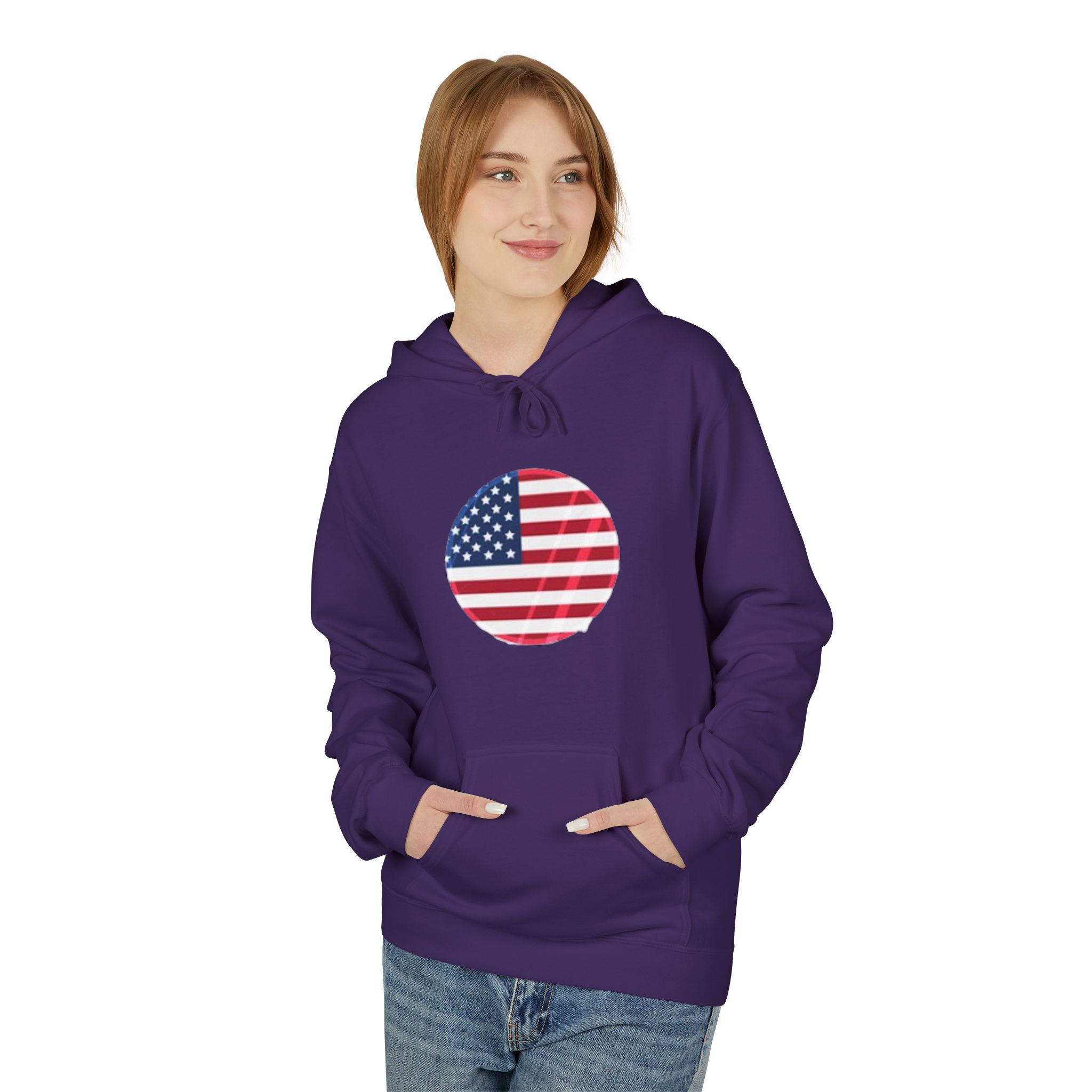 American Flag Circle Hoodie — USA Patriotic Pullover for 4th of July – Image 43