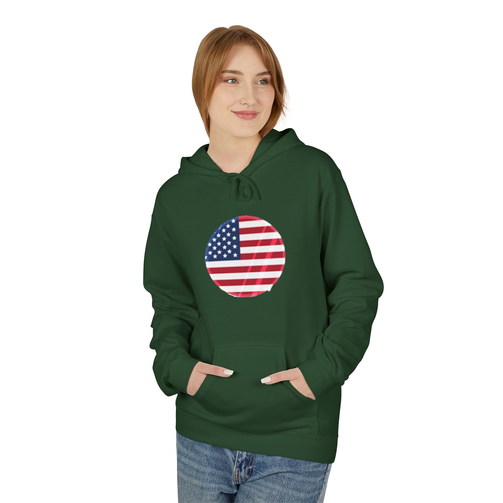 American Flag Circle Hoodie — USA Patriotic Pullover for 4th of July – Image 27