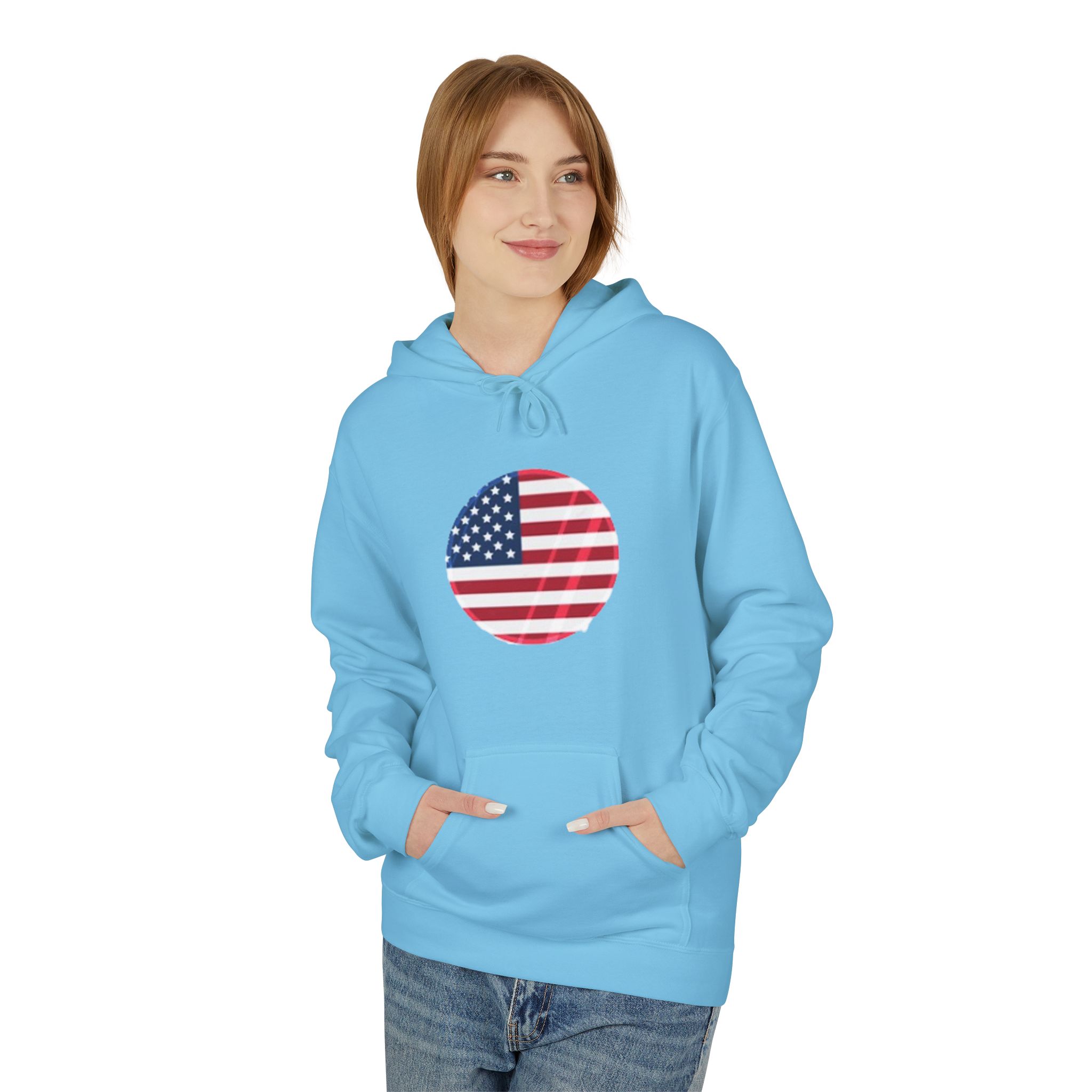 American Flag Circle Hoodie — USA Patriotic Pullover for 4th of July – Image 35