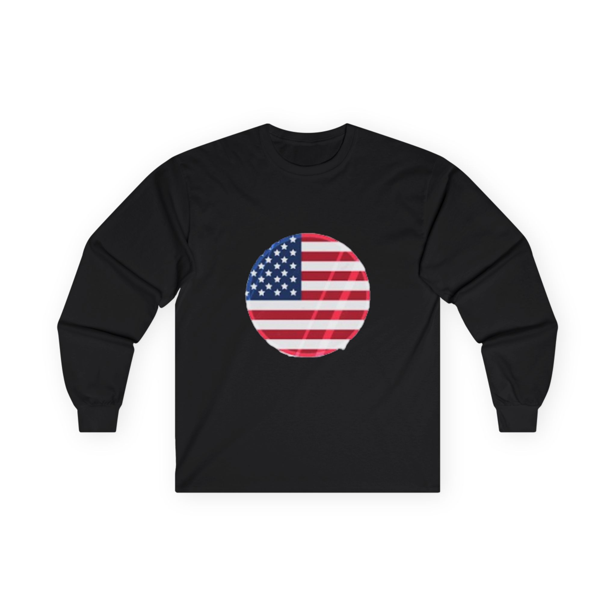 American Flag Circle Long Sleeve Tee — Patriotic USA Shirt for 4th of July – Image 7