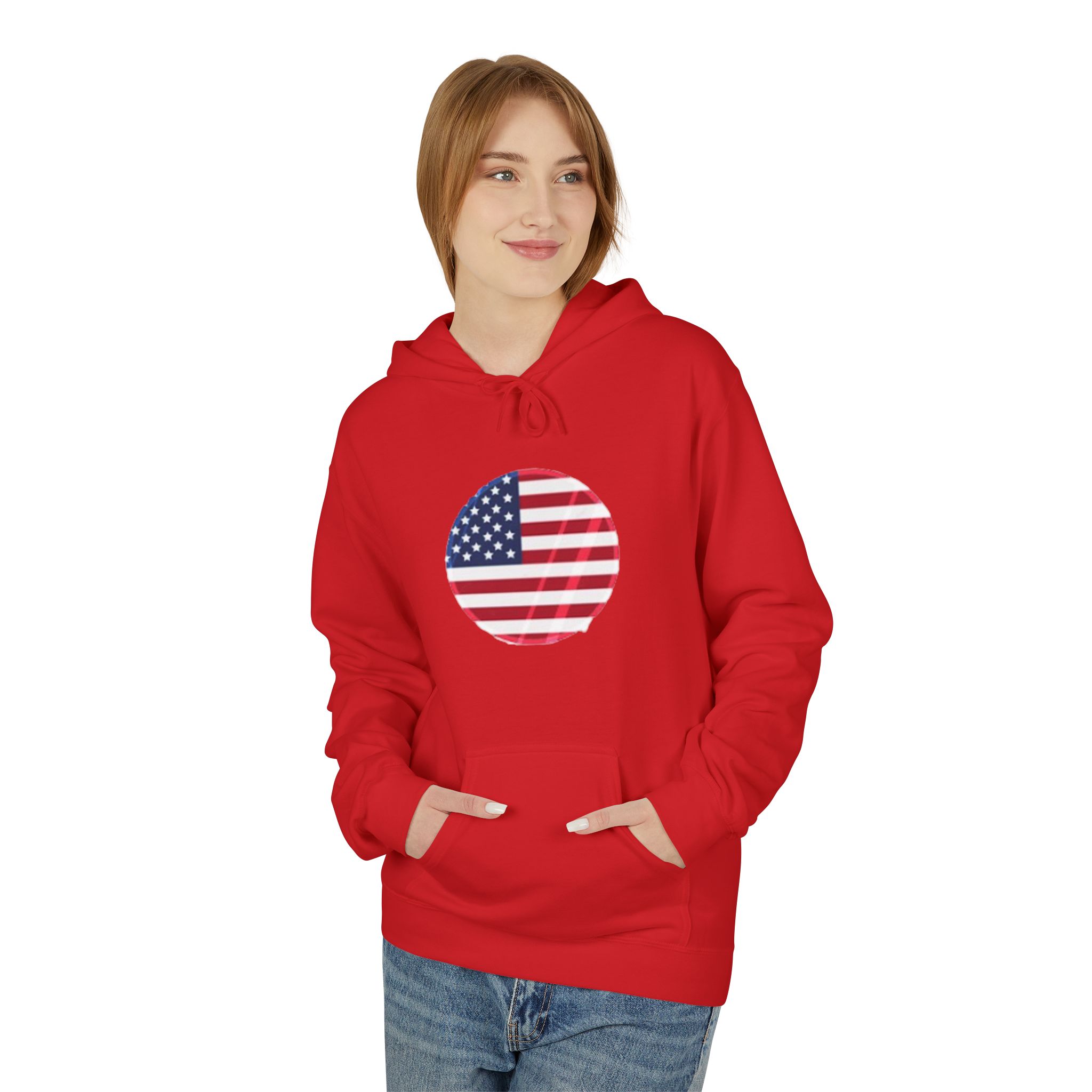 American Flag Circle Hoodie — USA Patriotic Pullover for 4th of July – Image 55