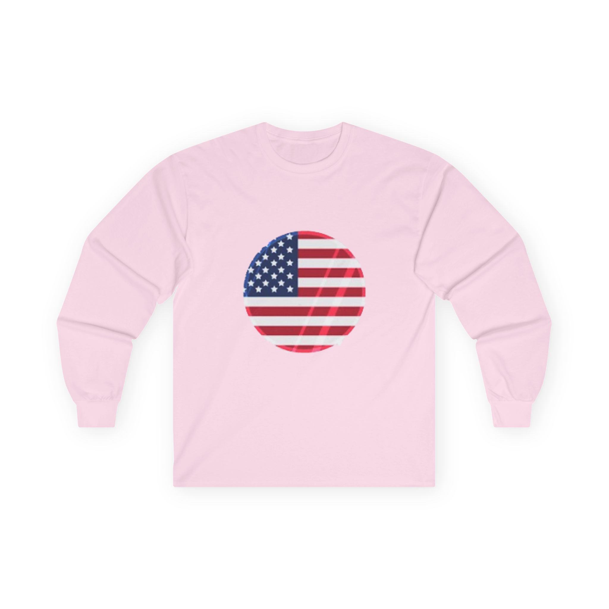 American Flag Circle Long Sleeve Tee — Patriotic USA Shirt for 4th of July – Image 28