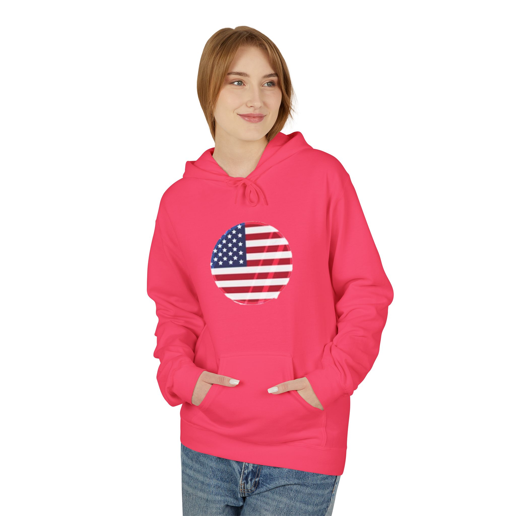 American Flag Circle Hoodie — USA Patriotic Pullover for 4th of July – Image 51
